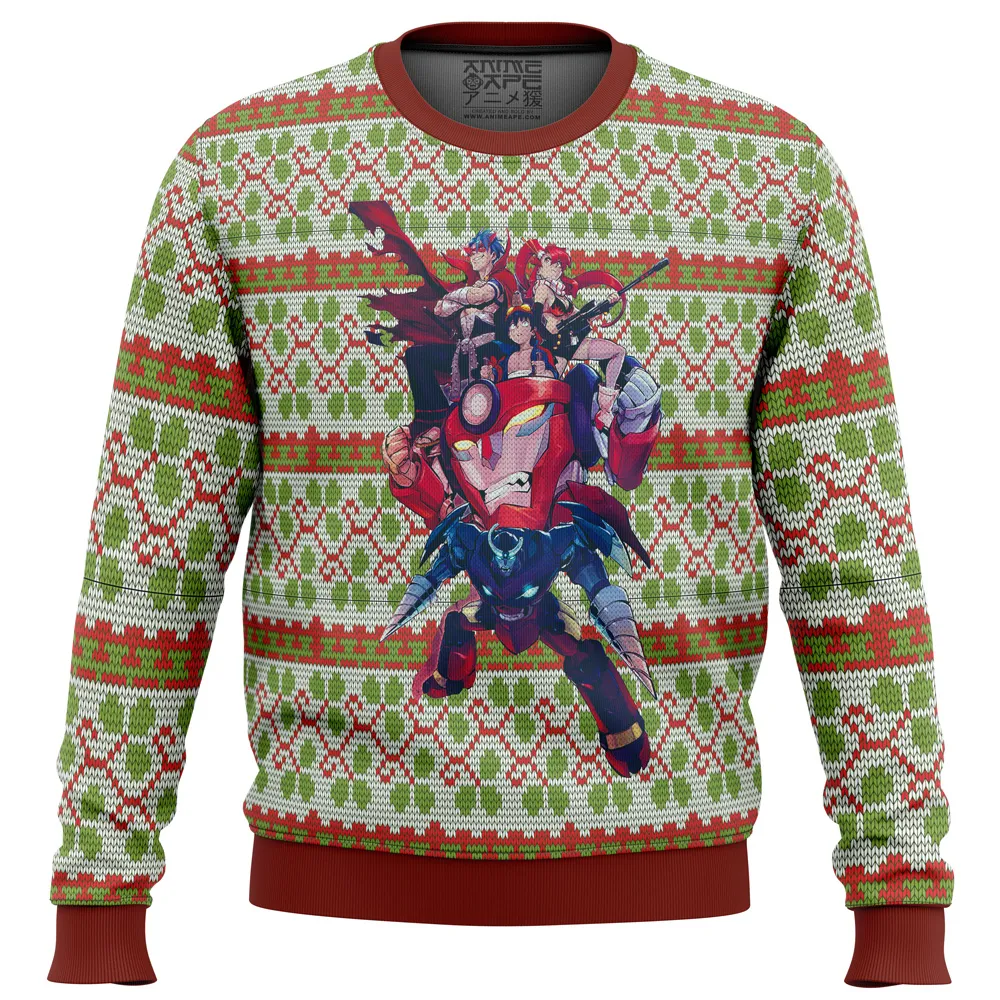 Ugly Christmas Sweater front 37 - Gurren Lagann Merch