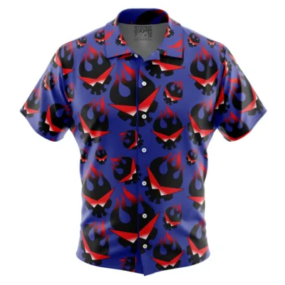 kamina Button Up Hawaiian Shirt front new - Gurren Lagann Merch